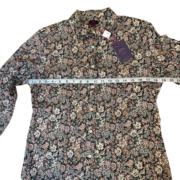NWT J. Crew Liberty Fabric White Garden Slim Perfect Button Down Shirt Size 4 - Picture 5 of 13
